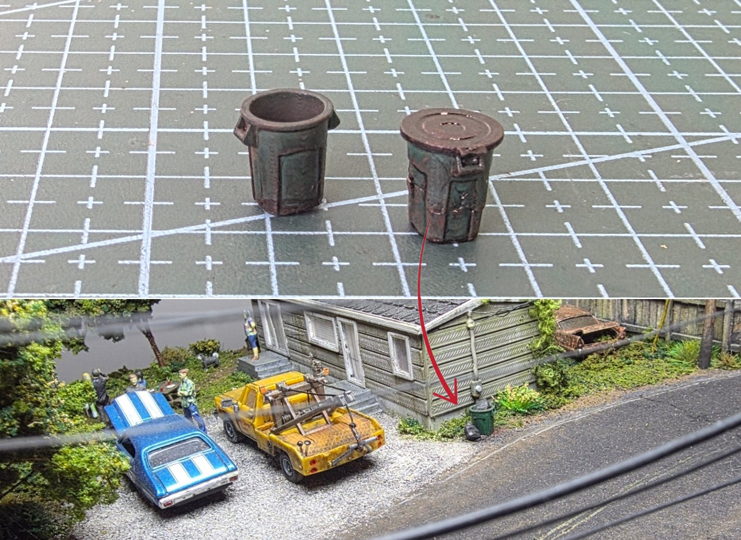 Plastic Garbage Cans — HO Scale (4-Pack)